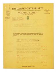 Image of typescript letter from The Garden City Press Ltd. to The Hogarth Press (28/07/1931) page 1 of 3