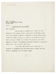 Image of typescript letter from John Lehmann to Rosamond Lehmann (18/09/1931) page 1 of 1