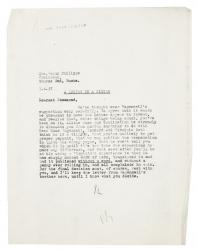 Image of typescript letter from John Lehmann to Rosamond Lehmann (07/04/1932) page 1 of 1