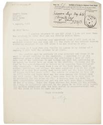 image of a typescript letter from Leonard Woolf to Norman Leys (06/08/1924)