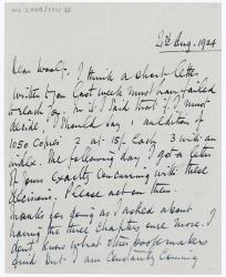handwritten letter from Norman Leys to Leonard Woolf (21/08/1924) page 1 of 4