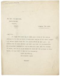 image of typescript letter from The Hogarth Press to Charles Freer Andrews (27/01/1925) page 1 of 1