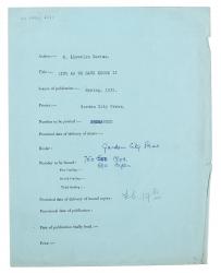typescript document featuring printing binding and delivery information relating to 'Life as We Have Known it' page 1 of 1