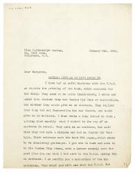 Image of typescript letter from Leonard Woolf to Margaret Llewellyn Davies (08/01/1931) page 1 of 2