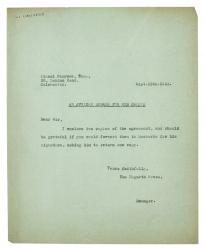 Image of typescript letter from The Hogarth Press to Lionel Penrose (15/09/1933) page 1 of 1