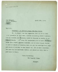 Image of typescript letter from The Hogarth Press to C. M. S. Bookshop (05/04/1934) Page 1 of 1