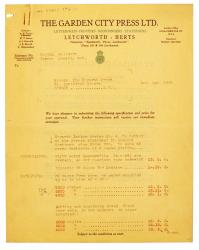 Image of typescript letter from The Garden City Press Ltd to The Hogarth Press (01/12/1931) page 1 of 3 
