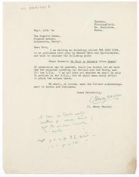 Image of typescript letter from Clarence Henry Warren to The Hogarth Press (12/09/1944) page 1 of 1