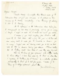 Image of handwritten letter from Samuel Solomonovich Koteliansky to Leonard Woolf (03/03/1923)  page 1 o f 1