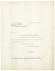 Image of typescript letter from The Hogarth Press to Ivan Bunin (17/04/1931) page 1 of 1