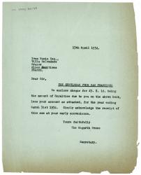 Image of typescript letter from the Hogarth Press to Ivan Bunin (7/04/1931) page 1 of 1
