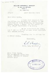 Image of typescript letter from Jenny Bradley to Aline Burch (23/11/1949) page 1 of 1