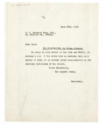 Image of typescript letter from The Hogarth Press to G. P. Putnam's Sons Ltd. (20/06/1928) page 1 of 1