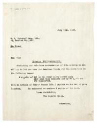 Image of typescript letter from The Hogarth Press to G. P. Putnam's Sons Ltd. (13/07/1928) page 1 of 1