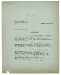 Image of typescript letter from Leonard Woolf to Francesca Allinson (19/01/1937) page 1 of 1