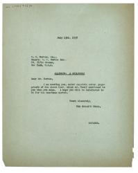 Image of typescript letter from Dorothy Lange to W. W. Norton Inc (13/07/1937) page 1 of 1 