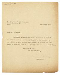 Image of typescript letter from Peggy Belsher to The Hogarth Press (25/04/1933) page 1 of 1