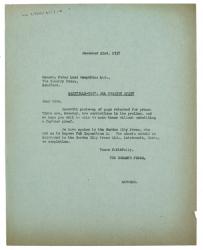 Image of typescript letter from The Hogarth Press to Percy Lund Humphries Ltd (22/12/1937) page 1 of 1