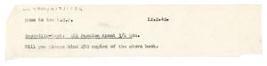 Image of typescript memo from The Hogarth Press to The Garden City Press (12/02/1942) 