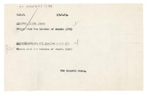 Image of typescript memo from The Hogarth Press to The Garden City Press (19/08/1943)