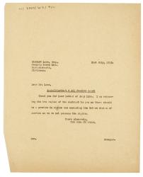 Image of typescript letter from Norah Nicholls to Richard Lane (21/07/1939)  page 1 of 1