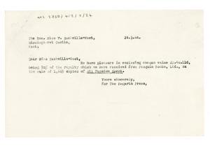 Image of typescript letter from The Hogarth Press to Vita Sackville-West (24/03/1944)