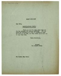 Image of typescript letter from The Hogarth Press to The Garden City Press (11/08/1937) page 1 of 1