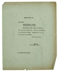 Image of typescript letter from The Hogarth Press to The Garden City Press (23/08/1937) page 1 of 1