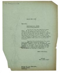 Image of typescript letter from The Hogarth Press to R. & R. Clark (26/08/1937)  page 1 of 1