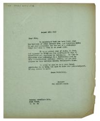Image of typescript letter from The Hogarth Press to Aerofilms Ltd (26/08/1937)  page 1 of 1