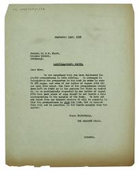 Typescript letter from The Hogarth Press to R. & R. Clark (23/09/1937) page 1 of 1