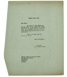 Image of typescript letter from The Hogarth Press to William Heinemann Ltd (28/10/1937) page 1 of 1