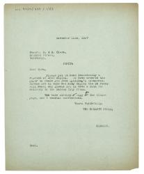 Image of typescript letter from The Hogarth Press to R. & R. Clark (11/11/1937) page 1 of 1