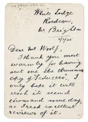 Image of handwritten letter from Vita Sackville-West to Leonard Woolf (03/02/1925) page 1 of 2