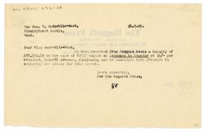 Image of typescript etter from Barbara Hepworth to Vita Sackville-West (28/09/1945) page 1 of 2 