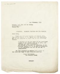 Image of typescript letter from The Hogarth Press to E. P. Tal & Co Verlag (01/02/1933) page 1 of 1 