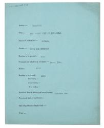 Image of typescript printing and binding information relating to The Other Side of the Medal (Autumn undated)  page 1 of 1