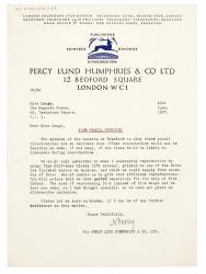 Image of typescript letter from Percy Lund Humphries & Co Ltd to Dorothy Lange (18/06/1937) page 1 of 1