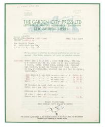 Image of typescript letter from The Garden City Press Ltd to The Hogarth Press (27/07/1937) page 1 of 2