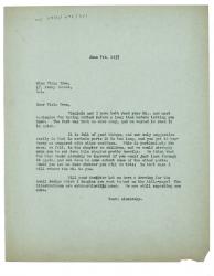 Image of typescript letter from Leonard Woolf to Viola Tree (07/06/1937) page 1 of 1