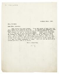 Image of typescript letter from Leonard Woolf to Viola Tree (22/10/1925) page 1 of 1