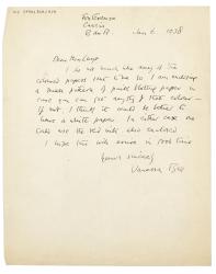 Image of handwritten letter from Vanessa Bell to The Hogarth Press (06/01/1938) page 1 of 1