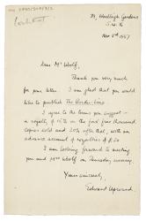 Image of handwritten letter from Edward Upward to Leonard Woolf (03/11/1937) page 1 of 1