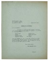 Image of typescript letter from Norah Nicholls to Edward Upward (31/08/1938) page 1 of 1