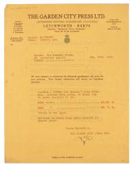 Image of typescript letter from The Garden City Press to The Hogarth Press (19/11/1931) page 1 of 2