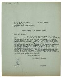 Image of typescript letter from the Hogarth Press to the N.C.L.C Publishing Society Ltd (09/05/1935) page 1 of 1