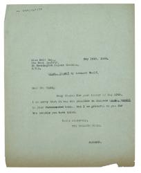 Image of typescript letter from the Hogarth Press to The Book Society (14/05/1935) page 1o f 1