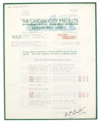 Image of typescript letter from the Garden City Press Ltd to the Hogarth Press (13/05/1935) page1 of 2