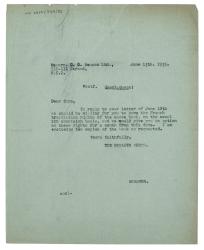 Image of typescript letter from the Hogarth Press to D.C. Benson Ltd (13/06/1935) page 1 of 1