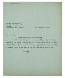 Image of typescript letter from Leonard Woolf to Dorothy Bussy c/o Mrs. Rendel (03/09/1935) page 1 of 1